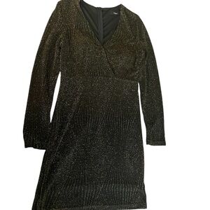 Trac Black Sparkle Long Sleeve Dress